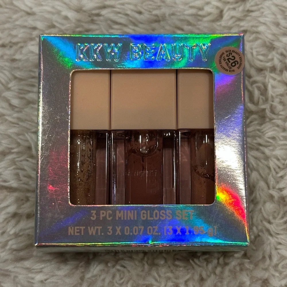 NWT kkw beauty 3 pc mini gloss set